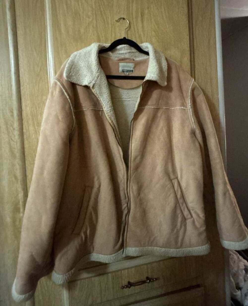 Point Zero Suede Sherpa Lined Jacket Tan XL